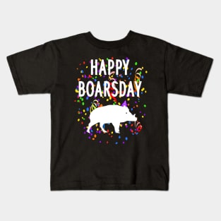 Boars Birthday Happy Boarsday Traditional Costumes Kids T-Shirt